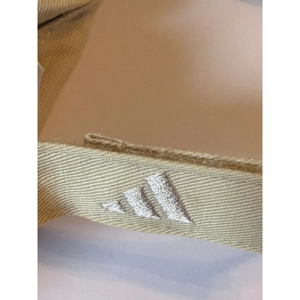 Adidas Golf Visor Hat Cream Khaki Adjustable Cotton Embroidered Logo Unisex